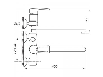Смеситель для ванны ZERIX JLB 181 (ZX2943)