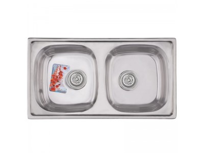 Мойка кухонная HAIBA 78x43 DOUBLE (polish) (HB0568)