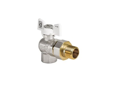 Кран с американкой 1/2" (KOER KR.228.W) угловой белый (KR0099)