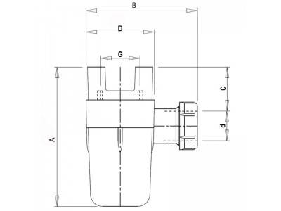 Сифон для группы безопасности Roho R2200-100 - 25x32 (универсальный) (RO0161)