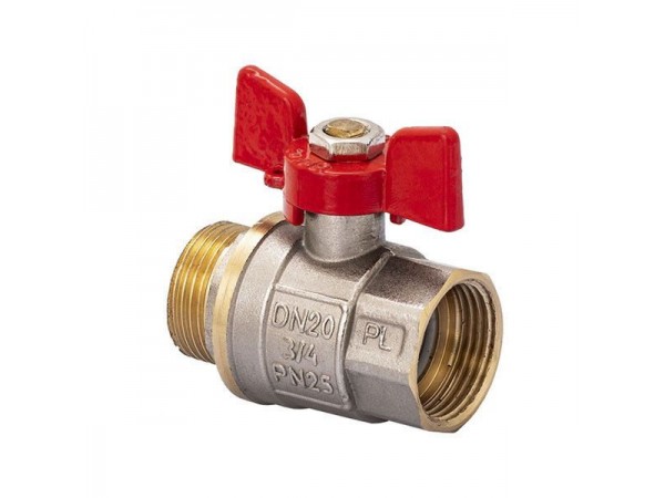 Кран шаровый FERRO PL 3/4" ГШБ art. 607 (латунный шар) (FE0556)