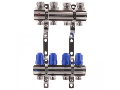 Коллекторный блок с термостатич. клапанами KOER KR.1100-04 1”x4 WAYS (KR2630)