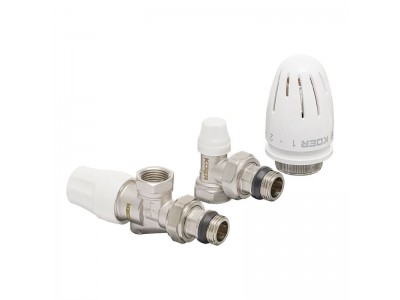 Комплект для подключения радиатора KOER SET-13 - 1/2"x1/2" (осевой) с термоголовкой ВН (KR3176)