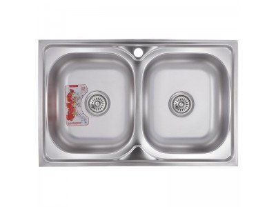 Мойка кухонная ZERIX Z8050D-08-180MD DOUBLE (micro decor) (ZM0613)