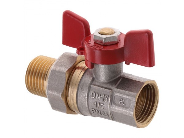 Кран с американкой 1/2" FERRO PL art. 400 (латунный шар) (FE0554)