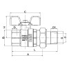 Кран із американкою прямий Roho R105-050 - 1/2" (RO0086)