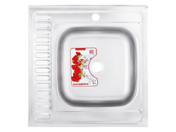 Мойка кухонная ZERIX Z6060R-04-160E (SATIN) (ZM0609)
