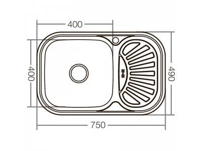 Мойка кухонная ZERIX Z7549-08-180D (decor) (ZX1607)