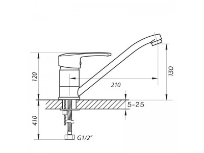 Смеситель для кухни ZERIX PED-A 135 (ZX0057)