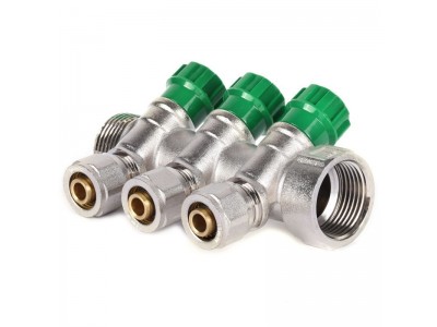 Коллектор вентильный с фитингом KOER KR.1124-3 1”x3 WAYS (KR2833)