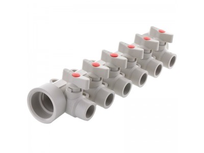 Коллектор 6-way с шаровыми кранами (40x20) PPR KOER K0173.PRO (KP0223)