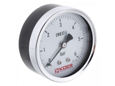 Манометр аксиальный KOER KM.611A D=63мм (0-6 bar) 1/4'' (KR2901)