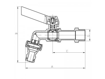Кран полива с коннектором для быстрого подключения KOER KR.259 - 1/2" (KR3128)