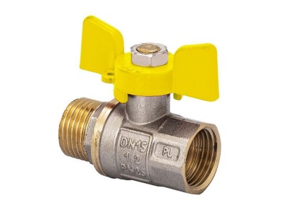 Кран шаровый FERRO PL 1/2" ГШБ ГАЗ art. 607 (латунный шар) (FE0558)