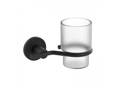 ZERIX DELUX M1306A Black Стакан одинарный настенный (стекло) (цв. черный) (14 шт/ящ)