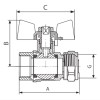 Кран шаровый KOER KR.352 - 20x3/4F WING (LL1789)