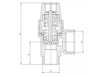 KOER KR.1261 - 1/2"х3/4" 3BAR Клапан предохранительный ВН (100 шт/ящ)