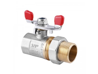 Кран с американкой 3/4" красный СК (ART 400) (WP0082)
