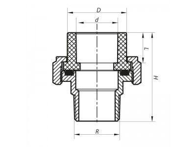Сгон-американка НР 40x1.1/4M PPR KOER K0138.PRO (KP0174)