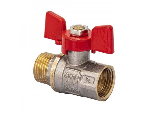 Кран шаровый FERRO PL 1/2" ГШБ art. 607 (латунный шар) (FE0553)