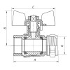 Кран шаровый WATERPRO WING 20x3/4F (MA0119)