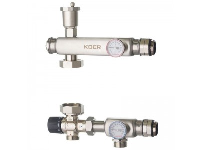 Смесительный узел KOER KR.S1023 (с термостатическим смесит. клапаном ) 1" НР SUS304 (KR2957)
