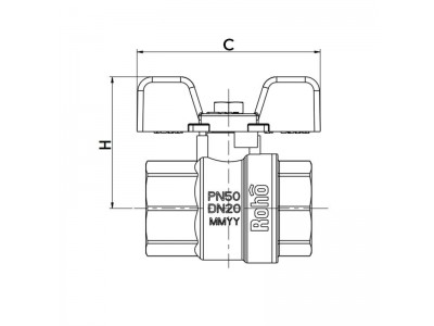 Кран шаровой Roho R100-075 - 3/4" (RO0078)