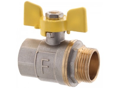 Кран шаровый FERRO PL 3/4" ГШБ ГАЗ art. 607 (латунный шар) (FE0561)
