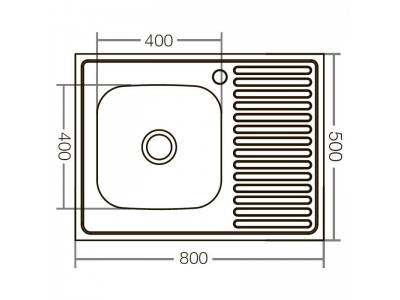 Кухонная мойка накладная ZERIXZ8050L-04-160E (satin) (ZX1614)