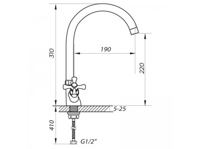 Смеситель для кухни ZERIX TLA 722 (ZX0166)
