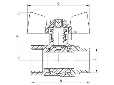 Кран шаровый KOER 3/4" ГШБ (KR.218.W) белый (KR0183)
