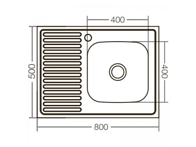 Кухонная мойка накладная ZERIX Z8050R-06-160E (satin) (ZX1613)