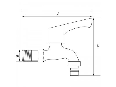 Кран для холодной воды 1/2 MIXXUS BIB-03 (нерж. сталь) (SS0052)