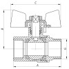 Кран кульовий KOER 1" ГШБ (KR.218.B) синій (KR2721)