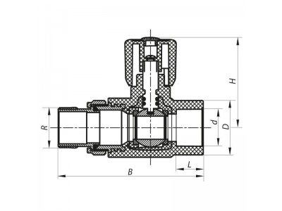 Кран радиаторный 25x3/4 прямой PPR KOER K0160.PRO (KP0205)
