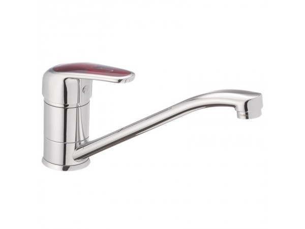 Смеситель для кухни HAIBA MAGIC 555 с красной ручкой (HB0669)