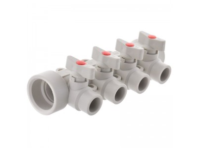 Коллектор 4-way с шаровыми кранами (40x20) PPR KOER K0171.PRO (KP0221)