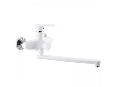 Смеситель для ванны PLAMIX Oscar-006 EURO Белый (без шланга и лейки) (PM0599)