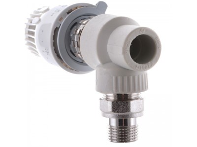 Кран термостатический с термоголовкой угловой 20x1/2 PPR KOER K0153.PRO (KP0195)