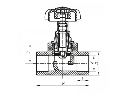 Кран вентильный 25 KOER PPR K0184.PRO (KP0238)