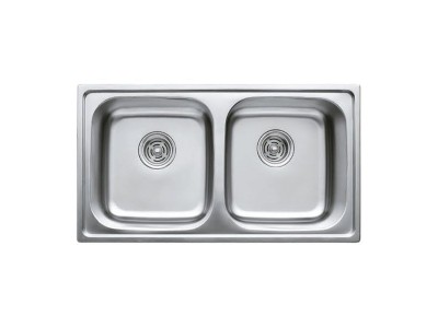 Мойка кухонная HAIBA 78x43 DOUBLE (satin) (HB0569)