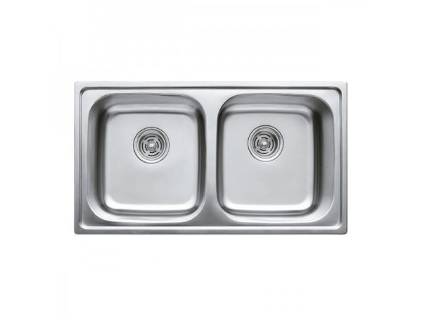 Мойка кухонная HAIBA 78x43 DOUBLE (satin) (HB0569)