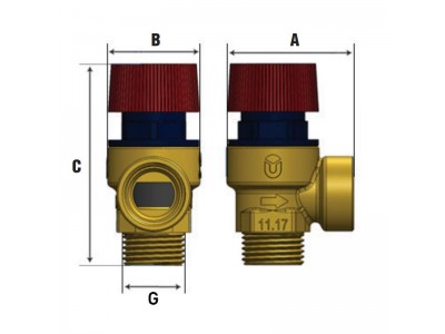 Клапан предохранительный Roho R2001-060 - 1/2" ВН (6 бар) (RO0172)