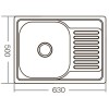 Мойка кухонная ZERIX Z6350-08-180D (decor) (ZM0564)
