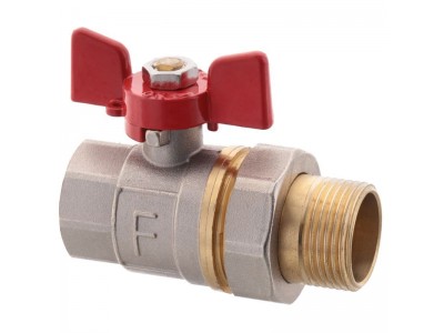 Кран с американкой 3/4" FERRO PL art. 400 (латунный шар) (FE0555)