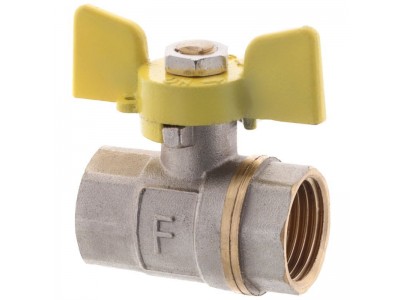 Кран шаровый FERRO PL 1/2" ГГБ ГАЗ art. 602 (латунный шар) (FE0559)
