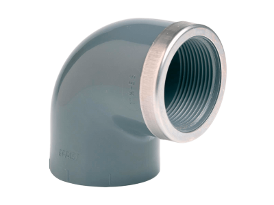 Угол ПВХ Effast 90° c металлическим кольцом d40x1-1/4"