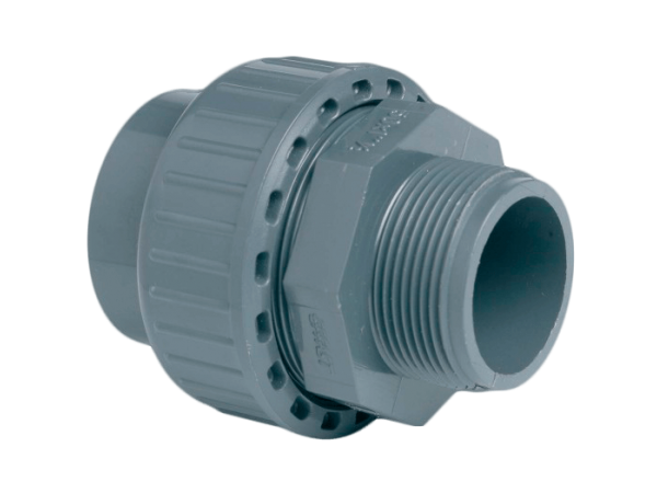 Муфта ПВХ Effast разборная с нар. резьбой d50x2"